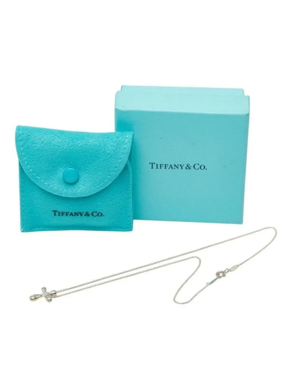 Tiffany & Co Elsa Peretti Small Cross Chain Pendant 925 Sterling Silver